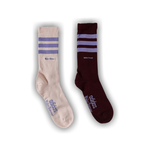 Adidas x Wales Bonner 3 Stripe Sock 'Maroon/Wonder Quartz'