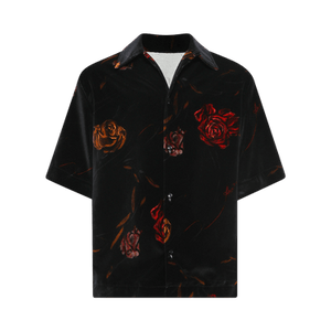 Amiri Floral Velvet Camp Shirt 'Black'
