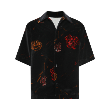 Amiri Floral Velvet Camp Shirt 'Black'