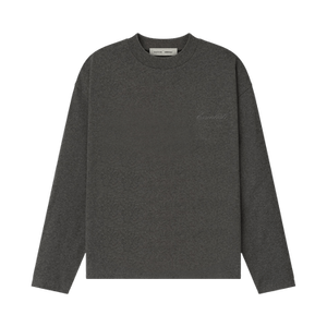 Fear of God Essentials Embroidered Classic Fit Long-Sleeve 'Charcoal Heather'