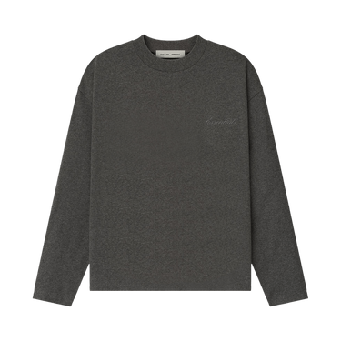 Fear of God Essentials Embroidered Classic Fit Long-Sleeve 'Charcoal Heather'