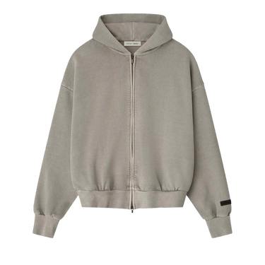 Fear of God Essentials Embroidered Classic Full Zip Hoodie 'Smoke Grey'