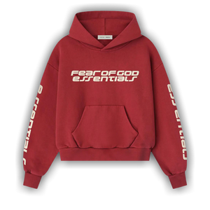 Fear of God Essentials Classic Hoodie 'Crimson'