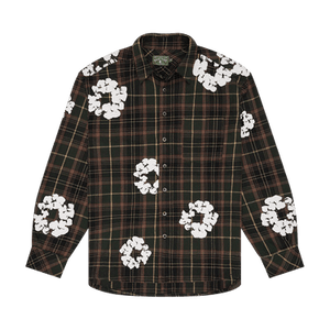 Denim Tears Cotton Wreath Flannel Shirt Plaid 'Green'