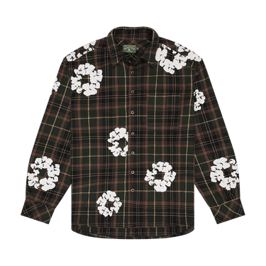 Denim Tears Cotton Wreath Flannel Shirt Plaid 'Green'