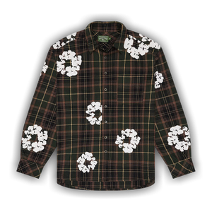 Denim Tears Cotton Wreath Flannel Shirt Plaid 'Green'