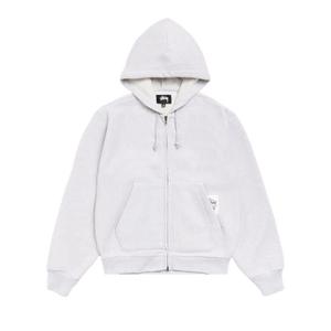Stussy Patch Zip Knit Hoodie 'Ash Heather'