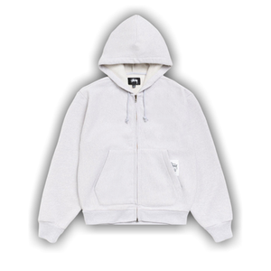 Stussy Patch Zip Knit Hoodie 'Ash Heather'