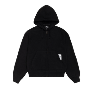 Stussy Patch Zip Knit Hoodie 'Black'
