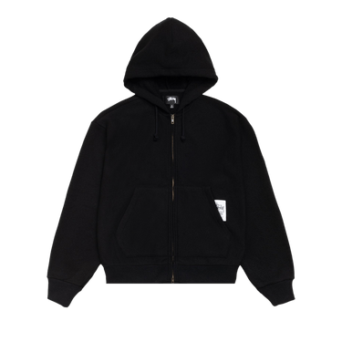 Stussy Patch Zip Knit Hoodie 'Black'