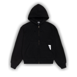 Stussy Patch Zip Knit Hoodie 'Black'
