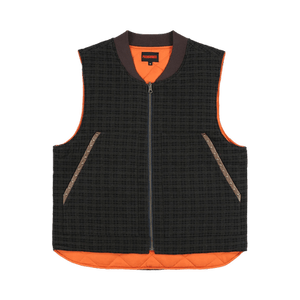 Pleasures Horns Denim Vest 'Brown Plaid'