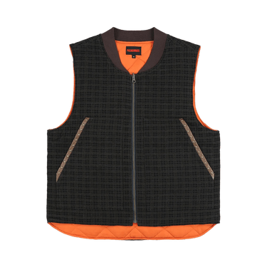 Pleasures Horns Denim Vest 'Brown Plaid'