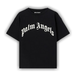 Palm Angels Curved Logo Regular Tee 'Black/Off White'