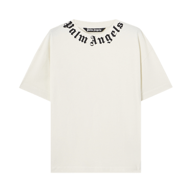 Palm Angels Neck Logo Regular Tee 'Off White/Black'