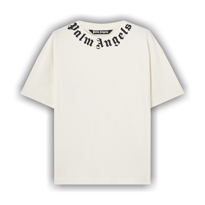 Palm Angels Neck Logo Regular Tee 'Off White/Black'