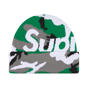 Supreme Camo Big Logo Beanie 'Green Camo'