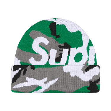 Supreme Camo Big Logo Beanie 'Green Camo'