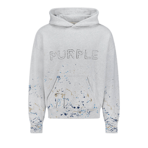 PURPLE BRAND Paint Splatter Logo Hoodie 'Grey'