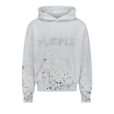 PURPLE BRAND Paint Splatter Logo Hoodie 'Grey'