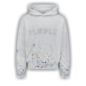 PURPLE BRAND Paint Splatter Logo Hoodie 'Grey'