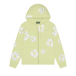 Denim Tears Rhinestone Cotton Wreath Zip Hoodie 'Mint'