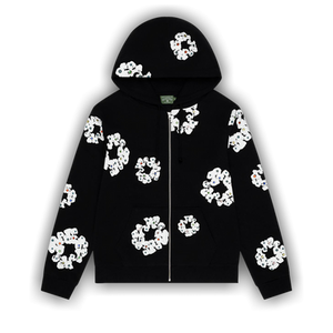 Denim Tears Rhinestone Cotton Wreath Zip Hoodie 'Black'