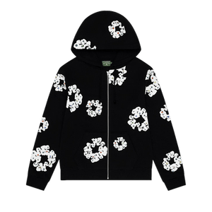 Denim Tears Rhinestone Cotton Wreath Zip Hoodie 'Black'