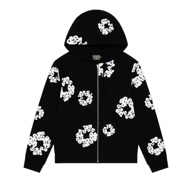 Denim Tears Rhinestone Cotton Wreath Zip Hoodie 'Black'