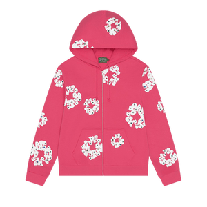 Denim Tears Rhinestone Cotton Wreath Zip Hoodie 'Pink'
