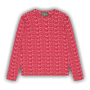 Denim Tears Larmes De Jean Jacquard Long Sleeve Tee 'Red'