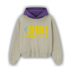 Fear of God Essentials x NBA Sparks Classic Hoodie 'Heather Stone/Purple Reign'