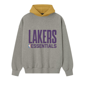 Fear of God Essentials x NBA Lakers Sport Hoodie 'Concrete Heather/Canyon'