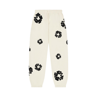 Denim Tears Black Cotton Wreath Sweatpants 'Oatmeal'