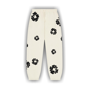 Denim Tears Black Cotton Wreath Sweatpants 'Oatmeal'