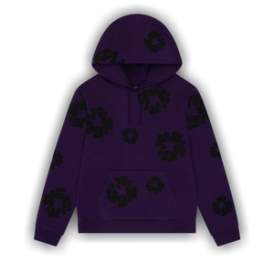Denim Tears Black Cotton Wreath Hoodie 'Purple'