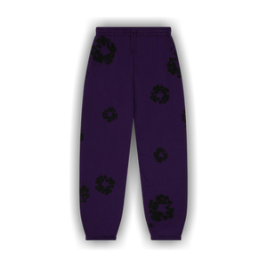Denim Tears Black Cotton Wreath Sweatpants 'Purple'