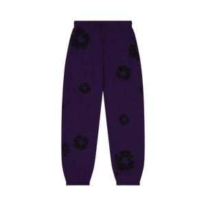 Denim Tears Black Cotton Wreath Sweatpants 'Purple'