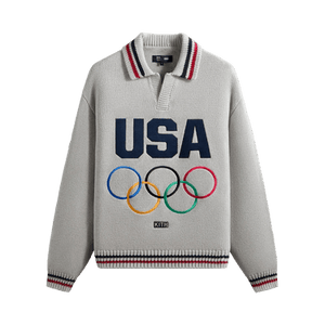 Kith For Team USA Nelson Rugby Sweater 'Light Heather Grey'