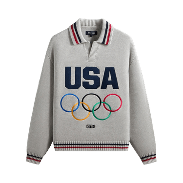 Kith For Team USA Nelson Rugby Sweater 'Light Heather Grey'