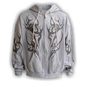 Hellstar Tribal Flame Zip Up 'Grey'