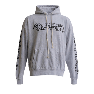 Hellstar Tribal Flame Logo Hoodie 'Grey'