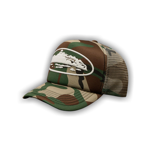 Corteiz Island Puff Print Trucker Hat 'Woodland Camo'