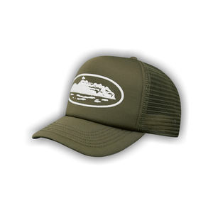 Corteiz Island Puff Print Trucker Hat 'Olive'