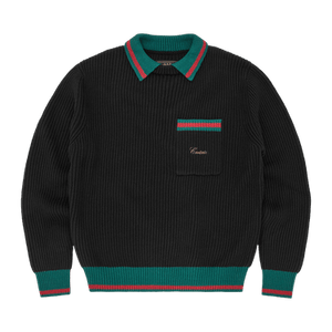 Corteiz Gianni Knit Polo Sweater 'Black'