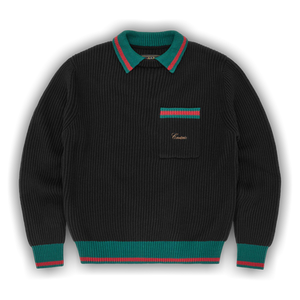 Corteiz Gianni Knit Polo Sweater 'Black'