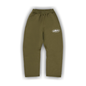 Corteiz Island Puff Print Open Hem Sweatpant 'Olive'