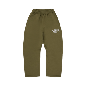 Corteiz Island Puff Print Open Hem Sweatpant 'Olive'