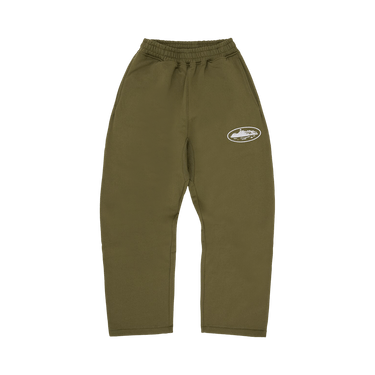 Corteiz Island Puff Print Open Hem Sweatpant 'Olive'