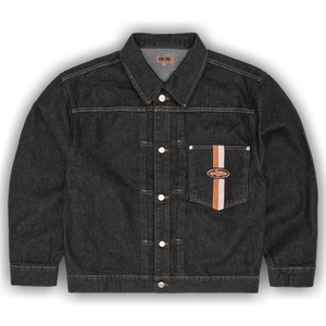 Corteiz Dual Stripe Denim Jacket 'Washed Black'